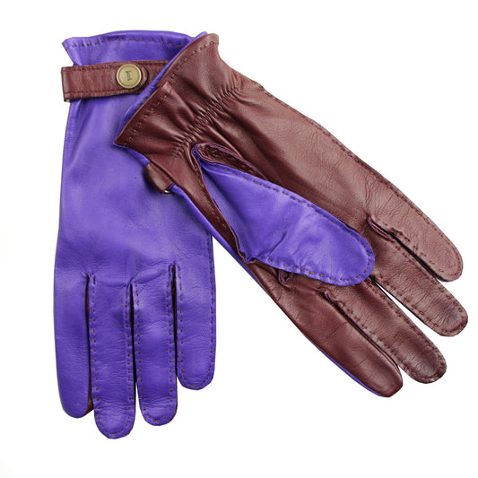 Gants Pontet Nappa- Chataîgne Violet