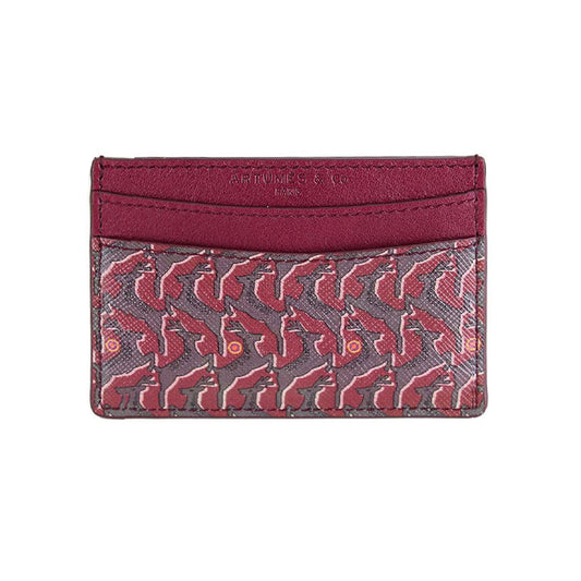 Porte-cartes London cuir et toile enduite Bestiaire Mirage Daims galet - tomette